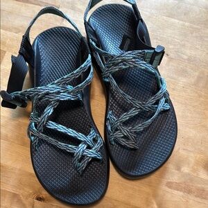 Chaco sandals blue green straps